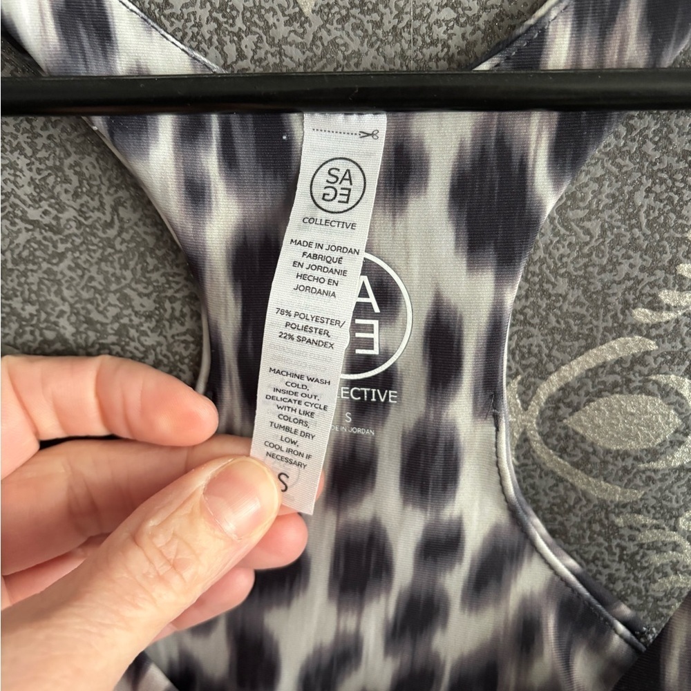 NWT SAGE Collective Sports Bra Leopard Print - Picture 3 of 5